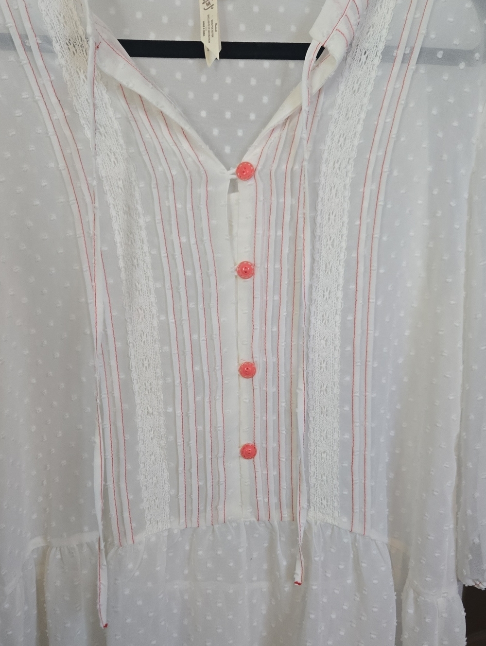 Matilda Jane Cream Swiss Dot Tunic with Pink Accents - Picture 4 of 5